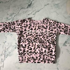 Brunette The Label Pink Leopard Pullover Sweatshirt